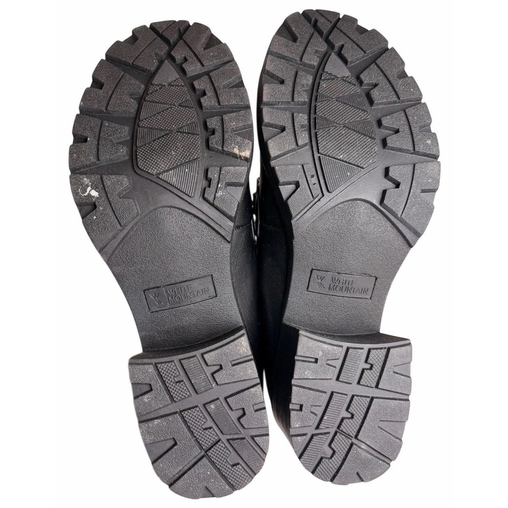 White Mountain Booster Chain Lug Sole Heeled Loafers Black Women's 8.5 - Picture 8 of 11